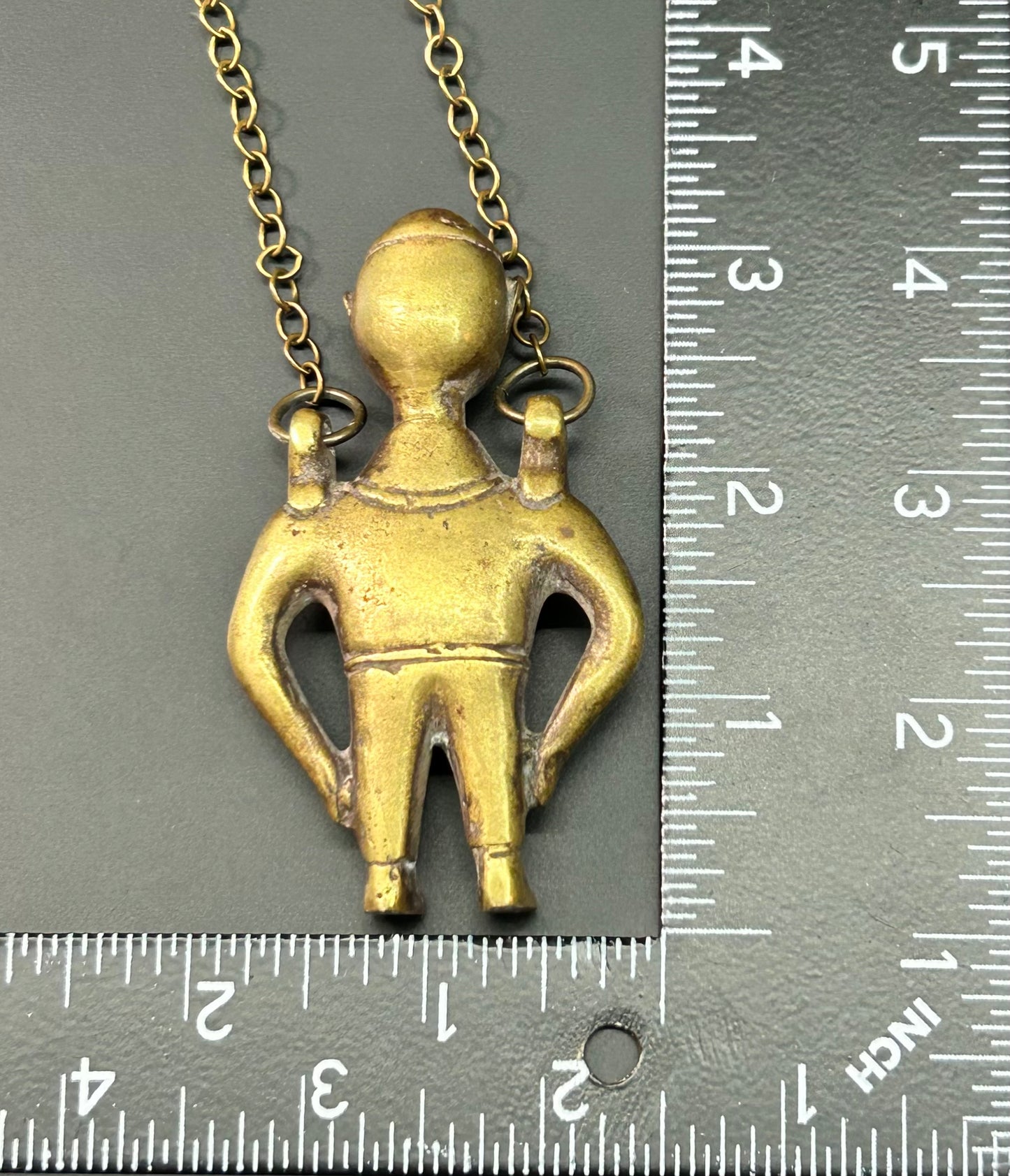 Solid Brass Tribal Man Necklace