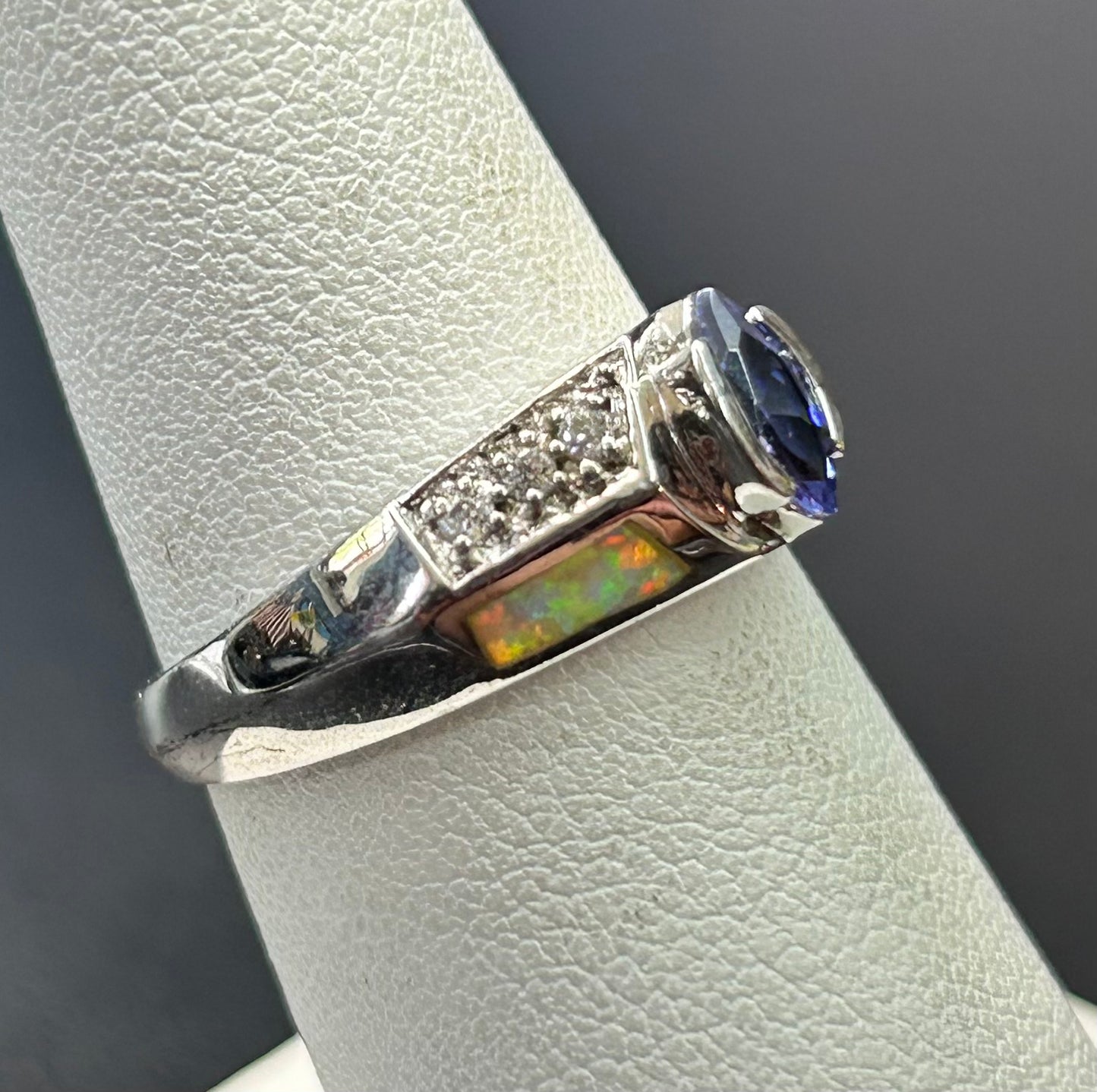 Sterling Silver Faux Opal Ring