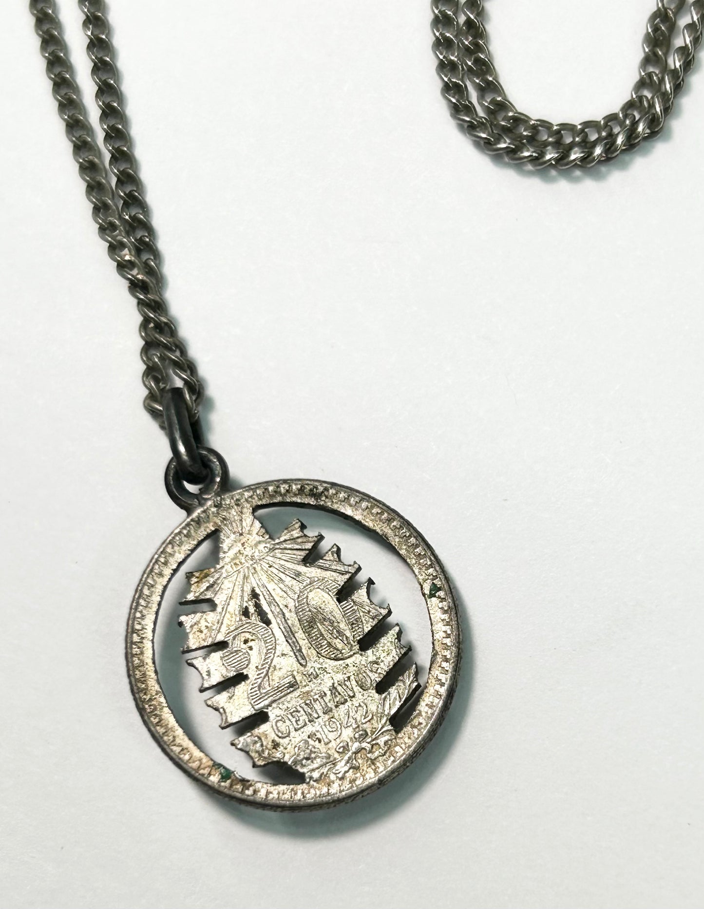 Carved Coin Our Lady of Guadalupe Necklace