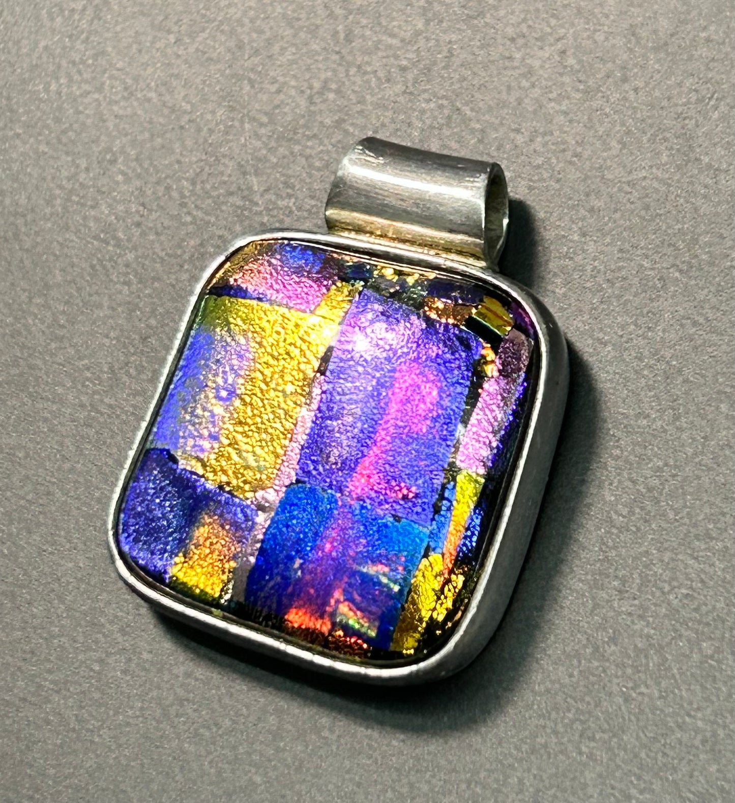 Sterling Silver Foil Glass Pendant