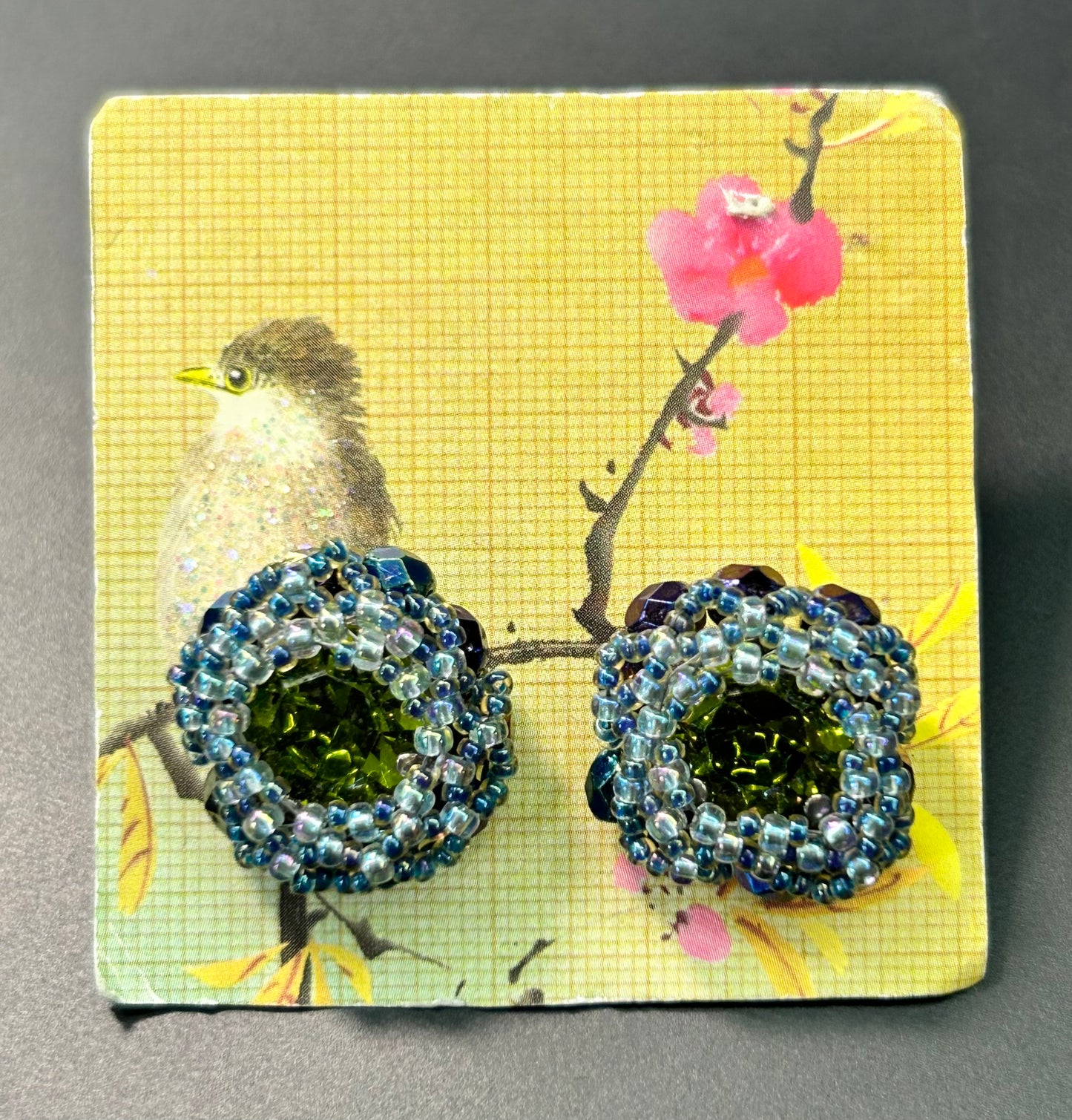 Seed Bead & Rhinestone Earrings