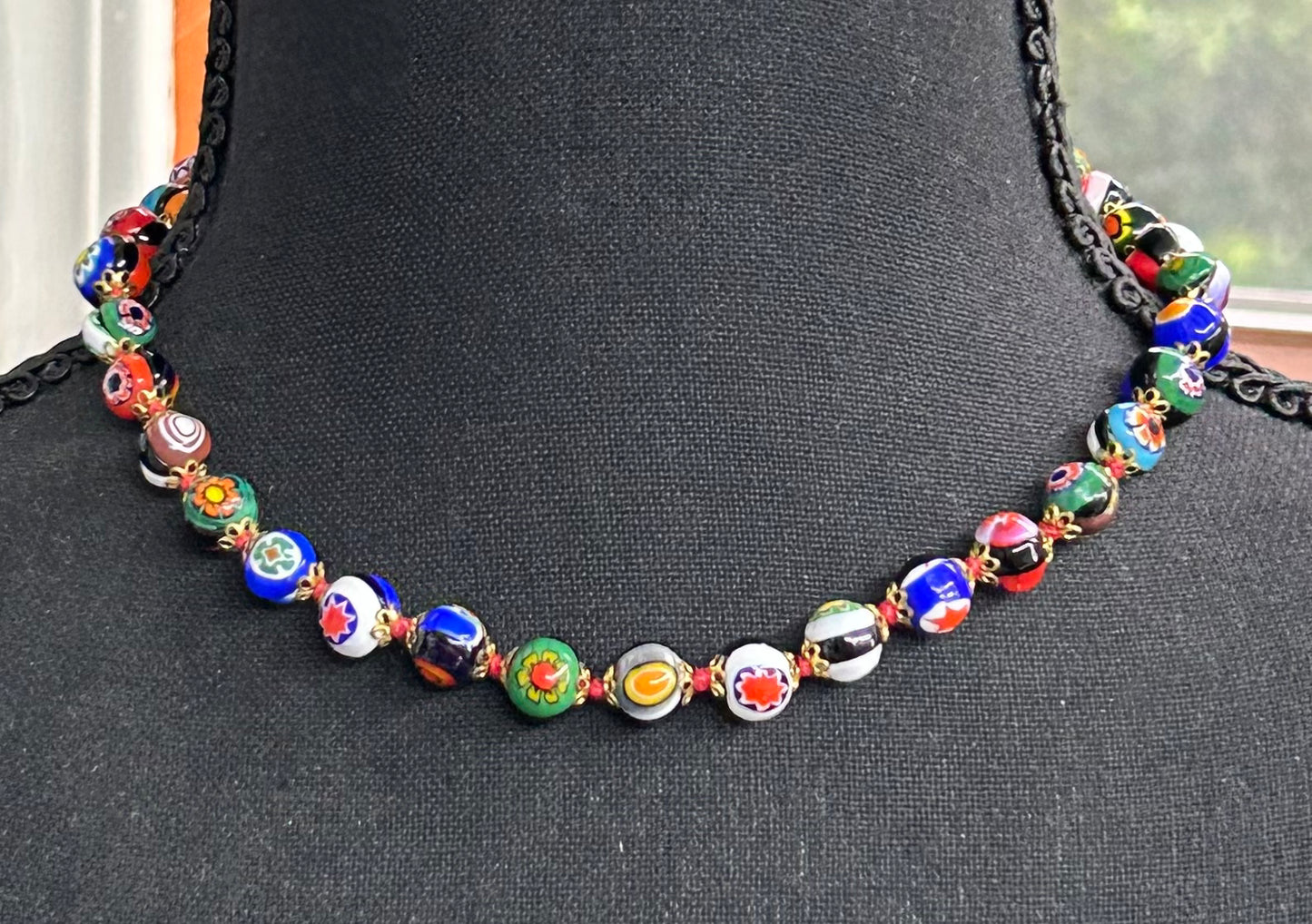 Venetian Millefiori Glass Bead Necklace