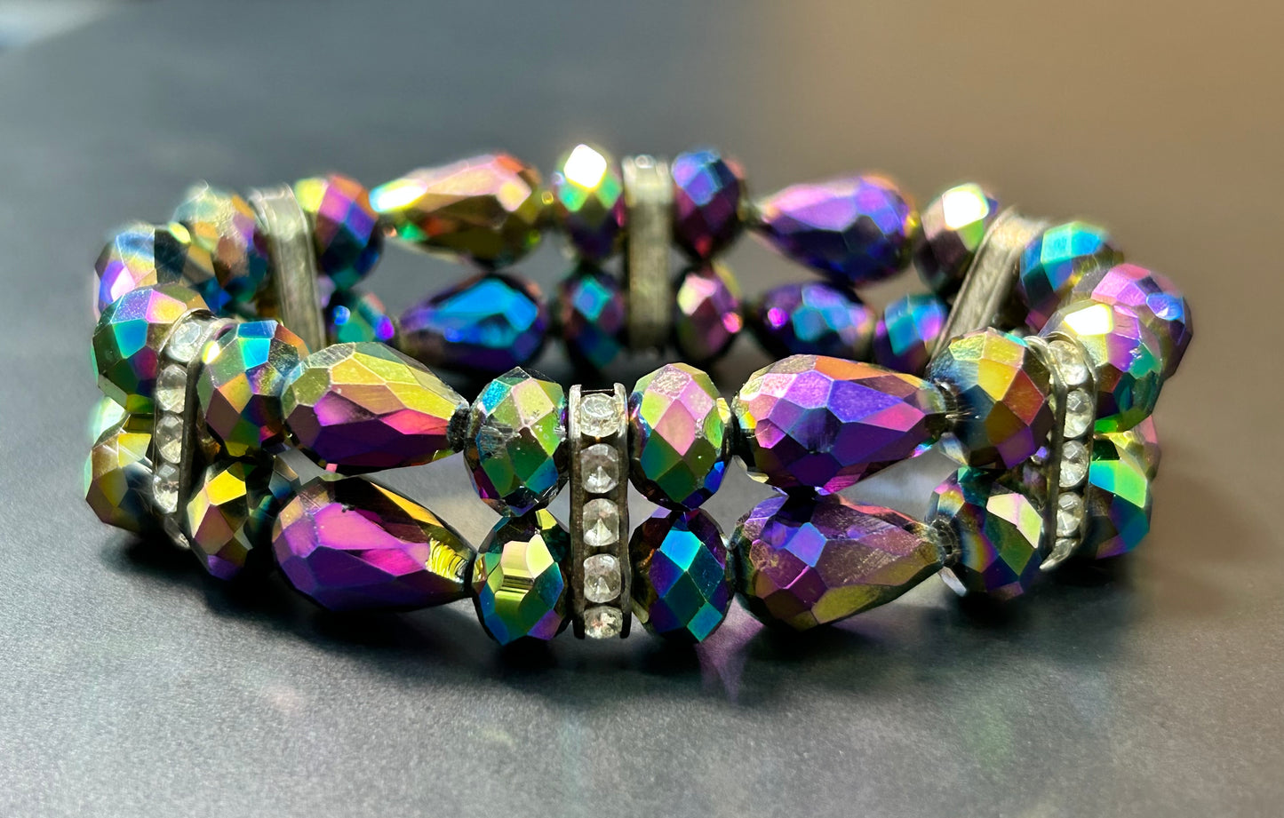 Glass & Rhinestone Bracelet