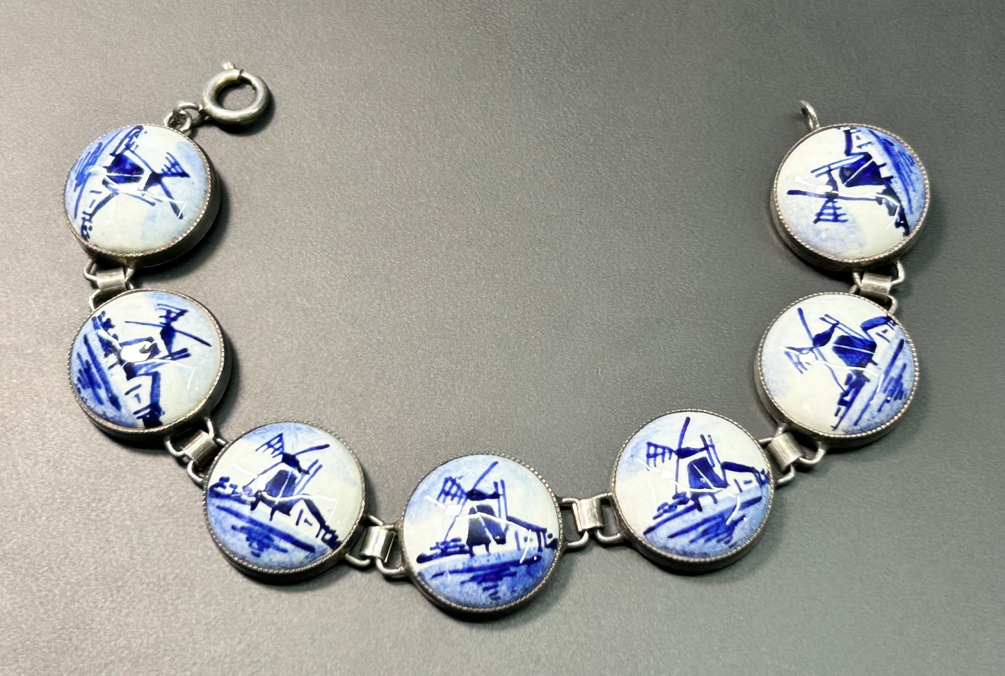 Delft Sterling Silver Windmill Bracelet