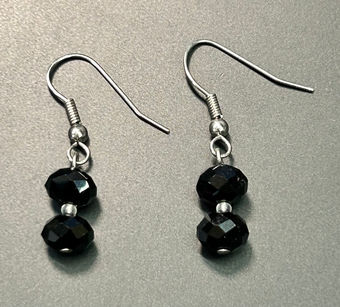 Faceted Glass Dangle Earrings