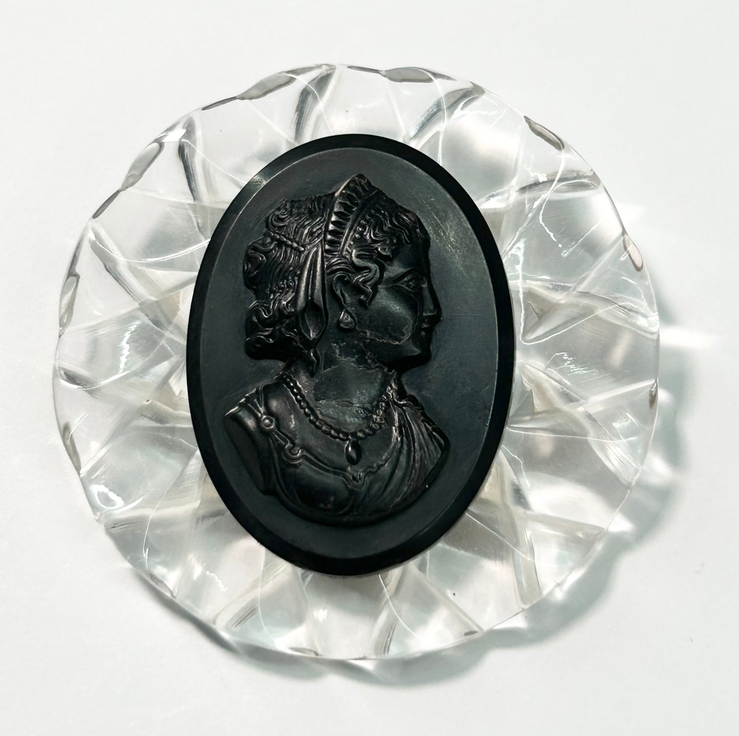 Vintage Lucite Cameo Brooch
