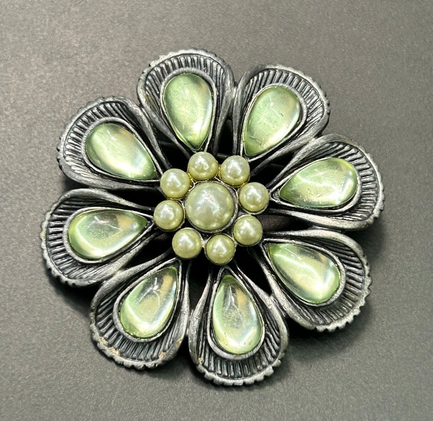 Green Flower Brooch