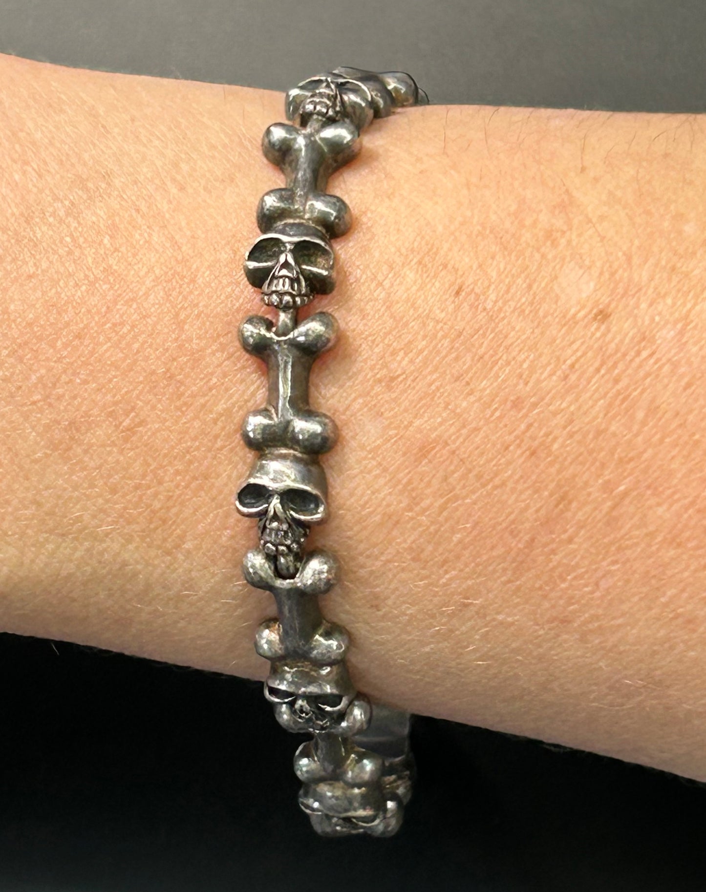 PP Sterling Silver Skull Bracelet