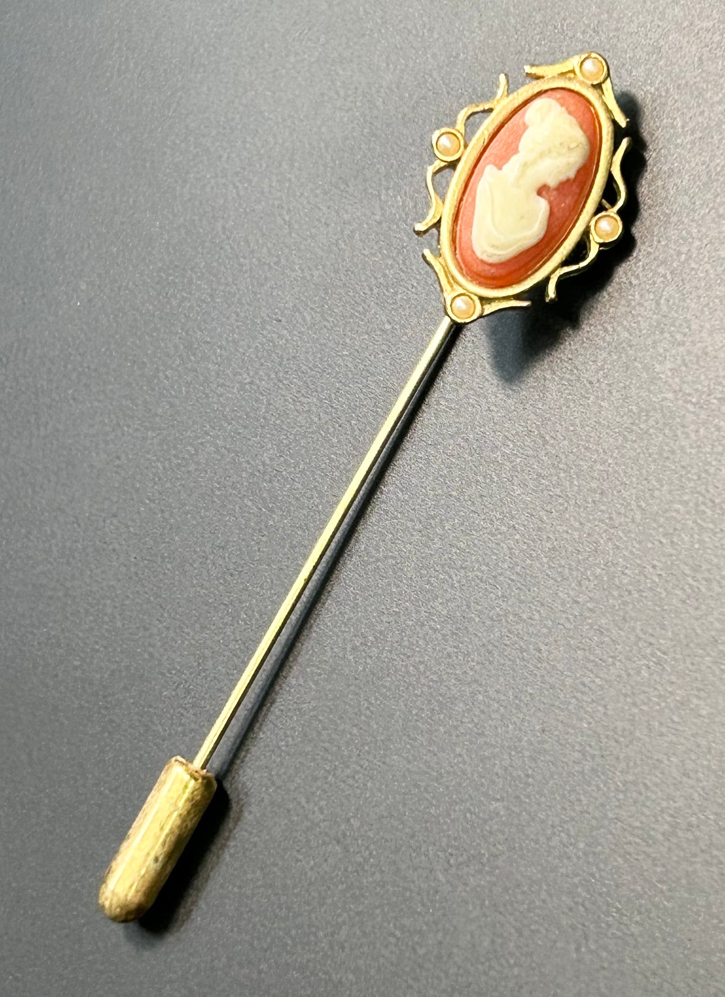 Avon Acrylic Cameo Stick Pin