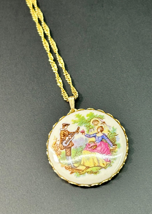 Fragonard Courting Couple Necklace