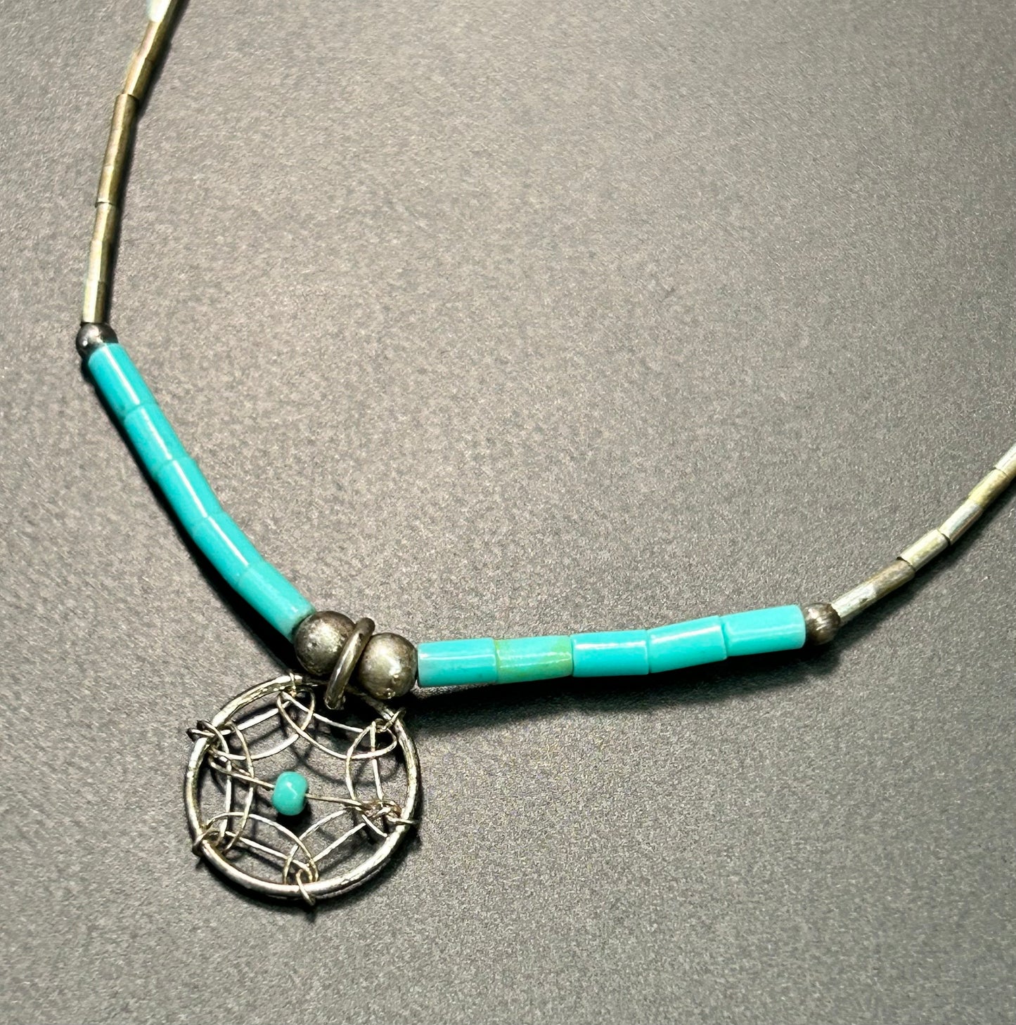 Native American Sterling Liquid Silver Necklace