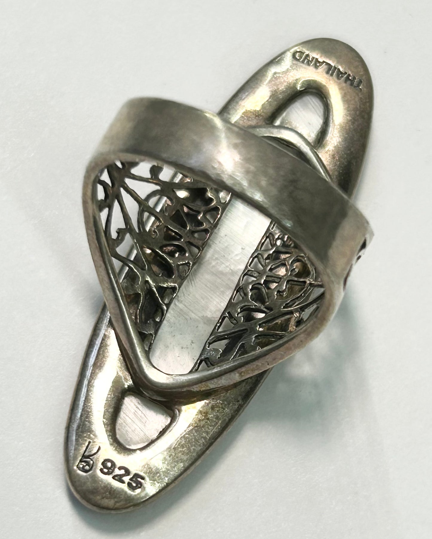 Signed Sterling Silver MOP Ring