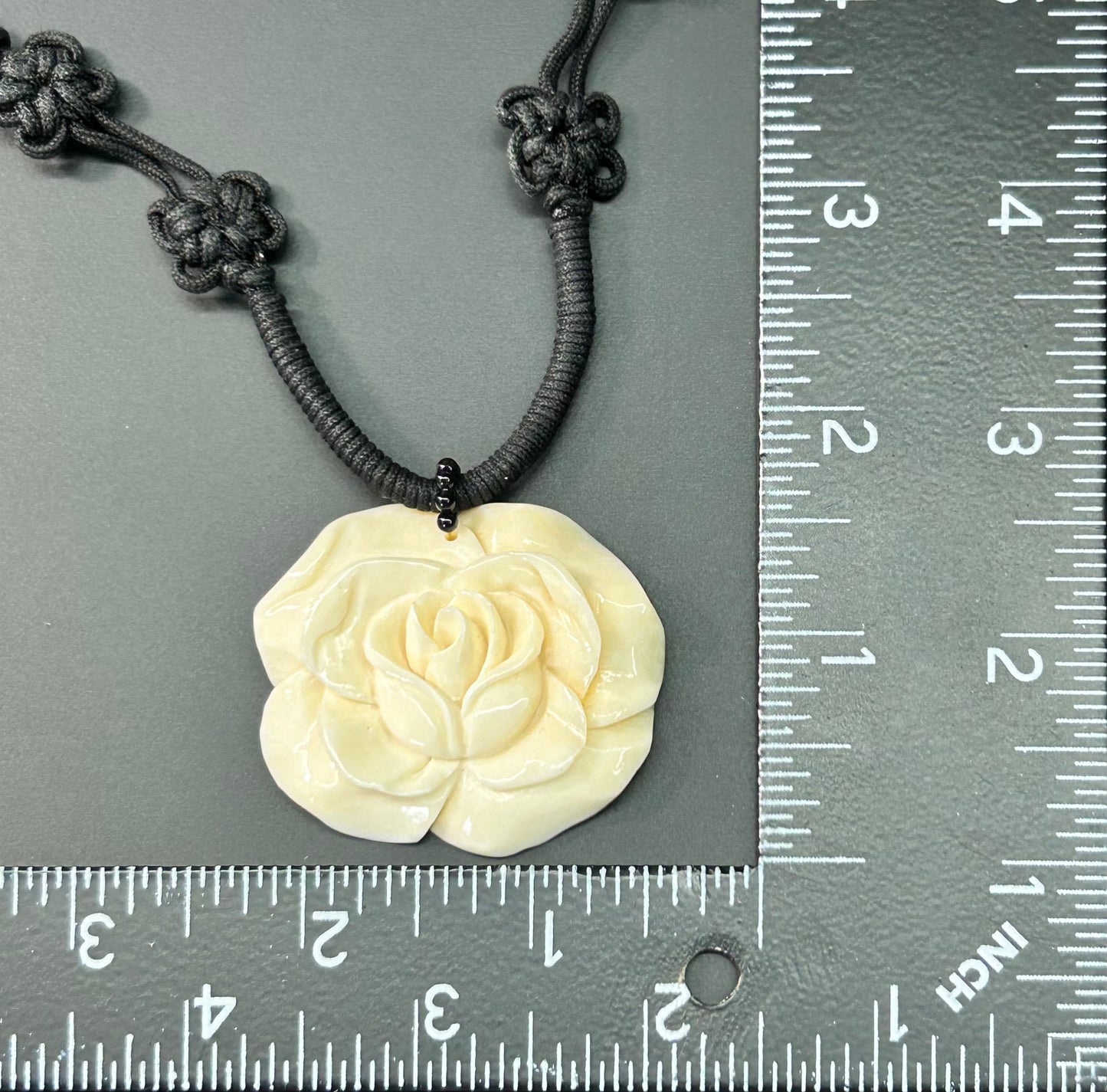 Sterling Silver Carved Bone Necklace