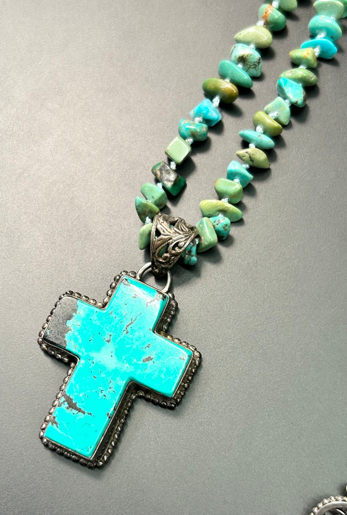 Sterling Silver Turquoise Cross Necklace