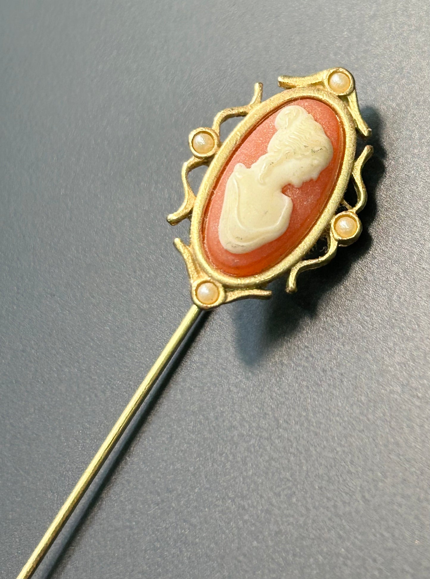 Avon Acrylic Cameo Stick Pin