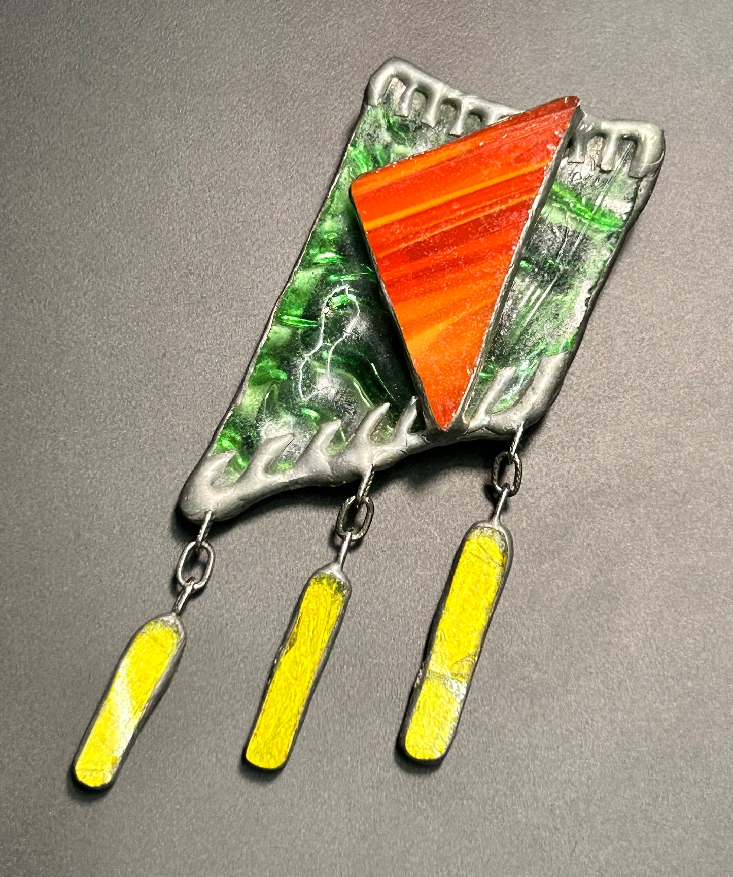 Artisan Stained Glass Brooch
