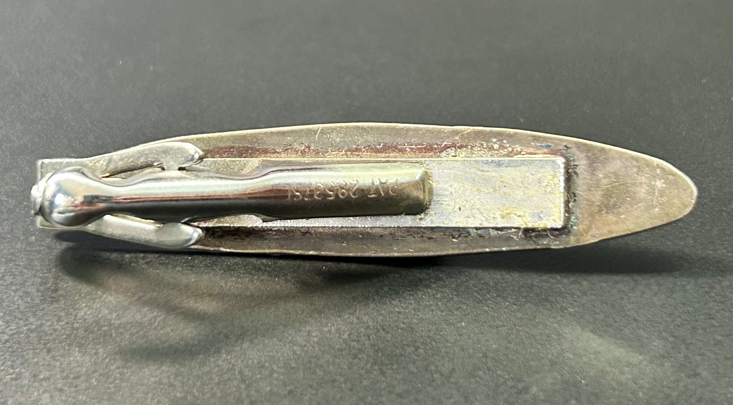 Native American Sterling Silver Turquoise Tie Clip