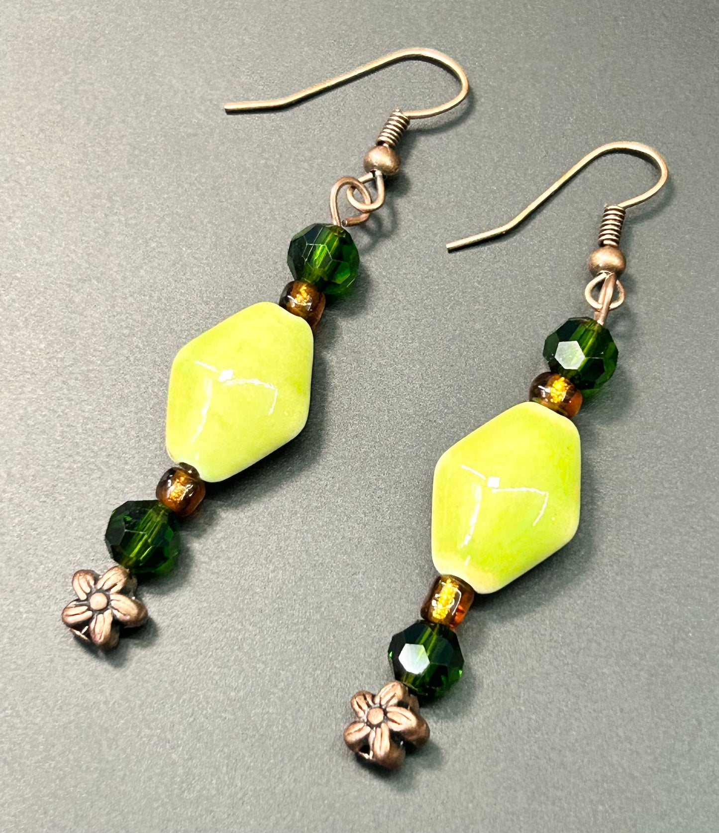 Ceramic & Glass Earrings & Necklace Set