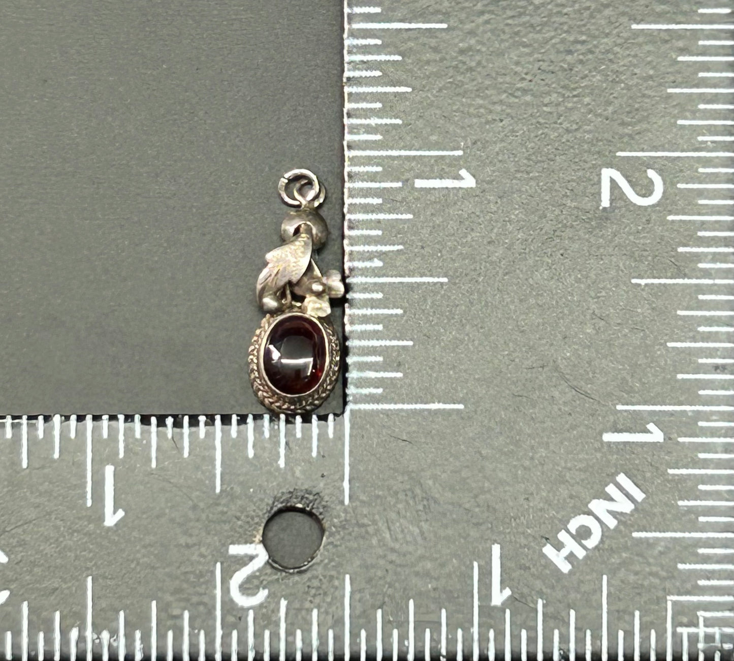 Sterling Silver Red Cabochon Pendant