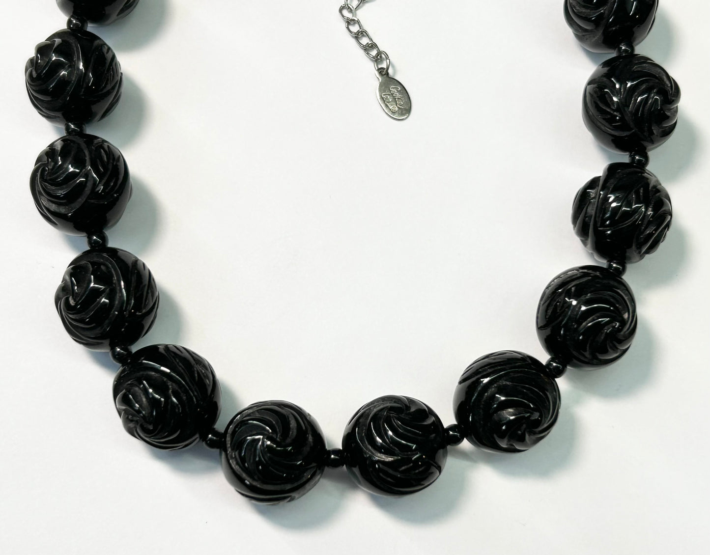 Cookie Lee Carved Bead Necklace