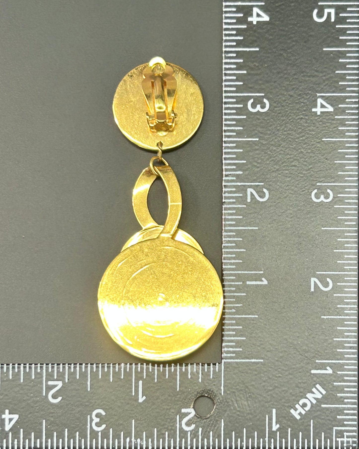 Large Disc Clip Earrings