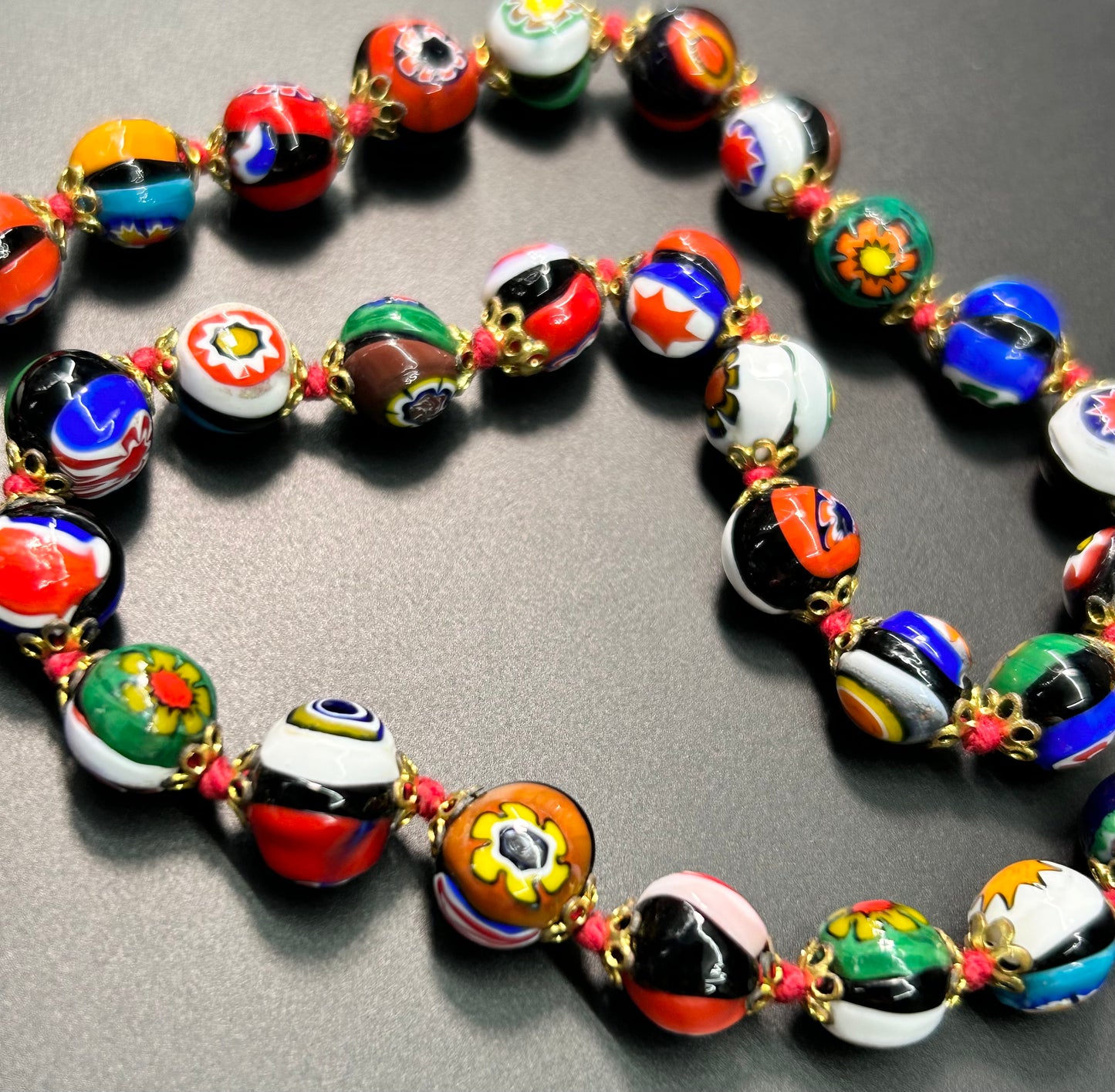 Venetian Millefiori Glass Bead Necklace