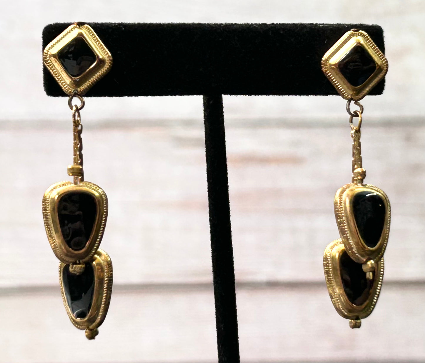 Black Enamel Earrings