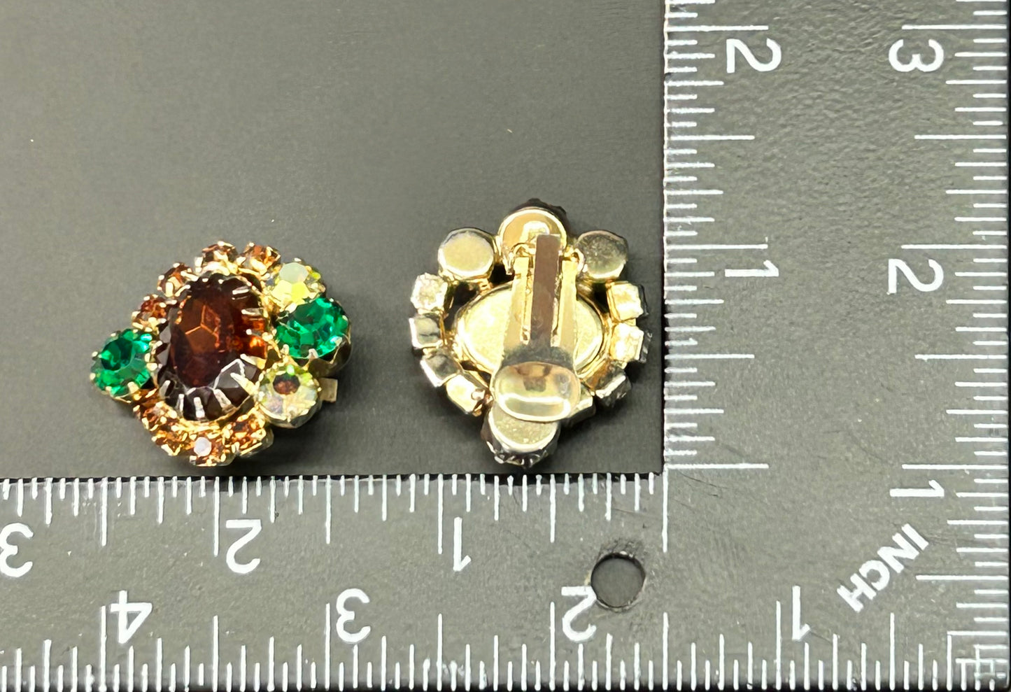 Vintage Rhinestone Clip Earrings