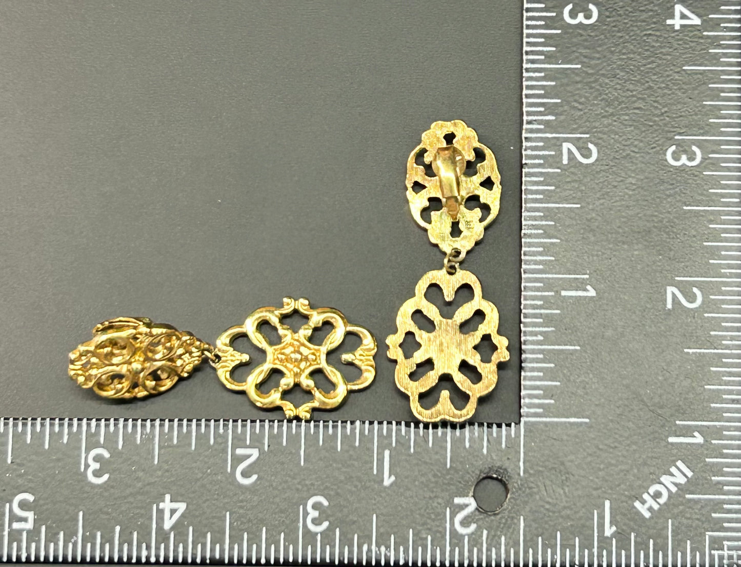 Gold Tone Scrolled Clip Earrings