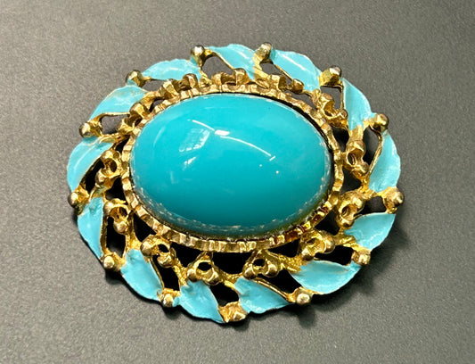 Vintage Turquoise Color Brooch