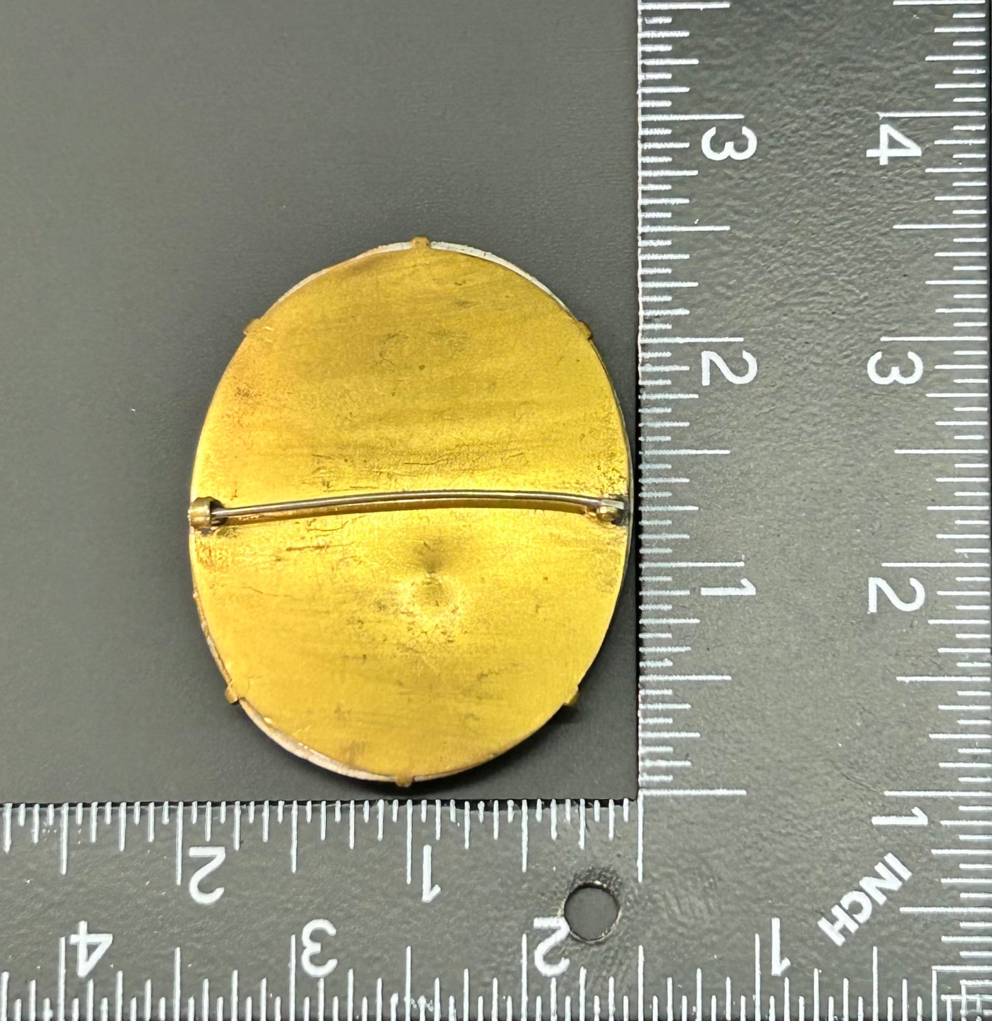 Antique Painted Porcelain Brooch