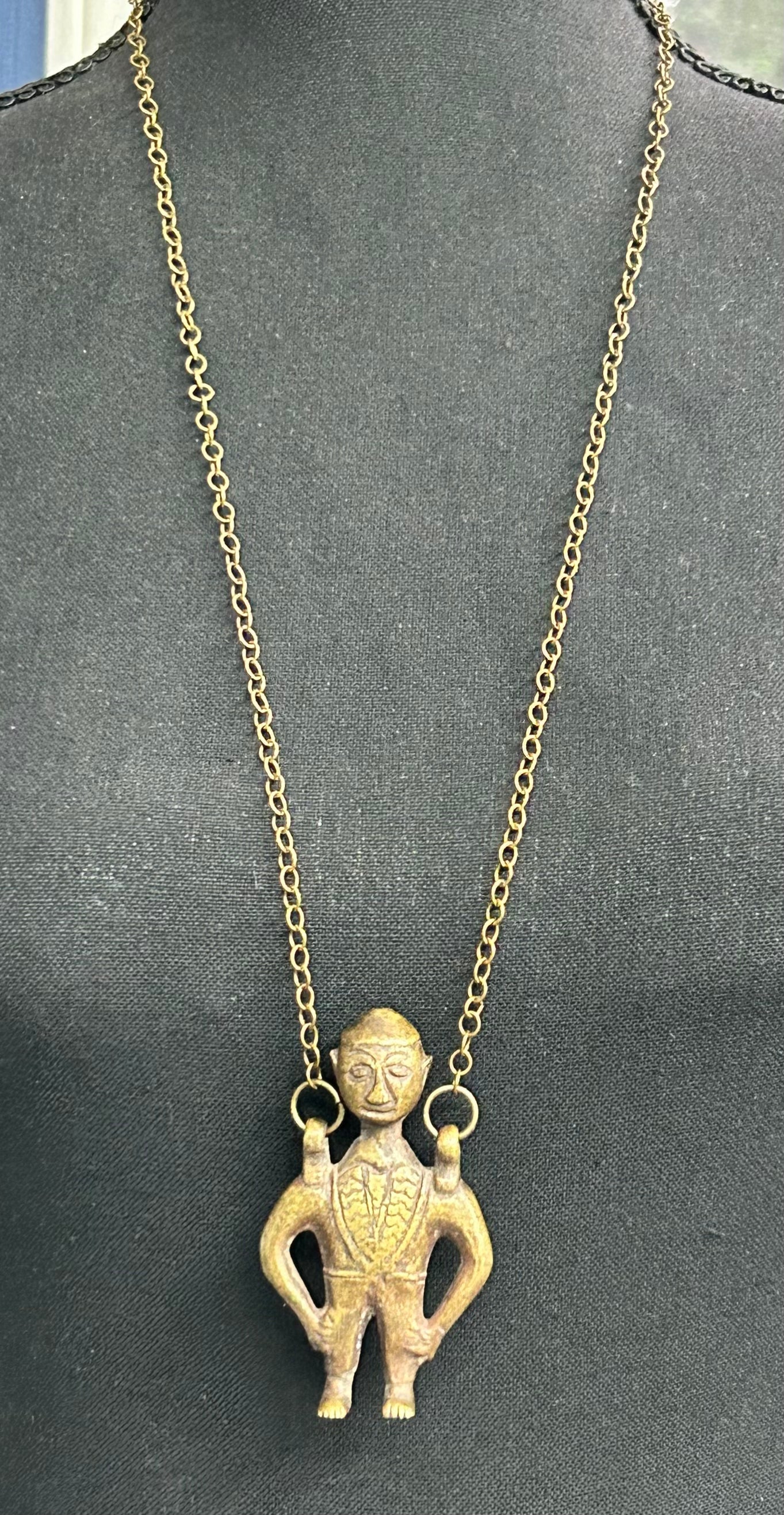 Solid Brass Tribal Man Necklace