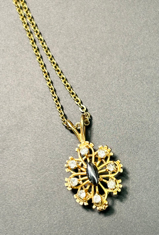 Gold Tone Hematite Necklace