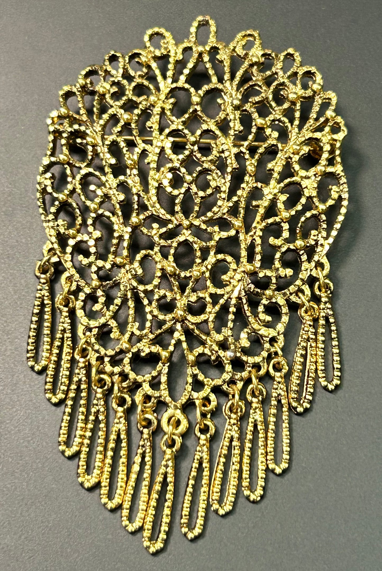 Openwork Scrolled Brooch