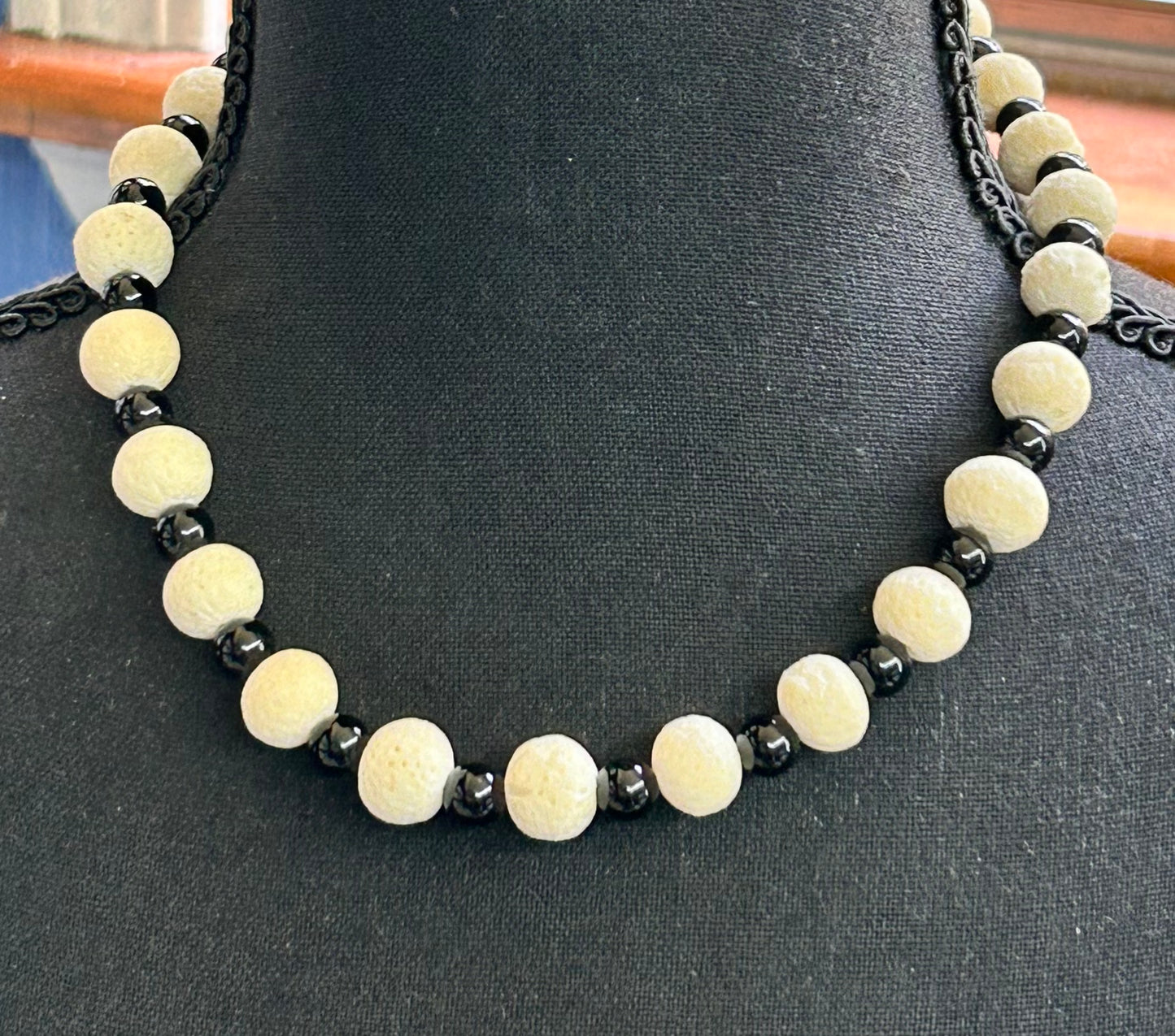 Sterling Silver White Sponge Necklace