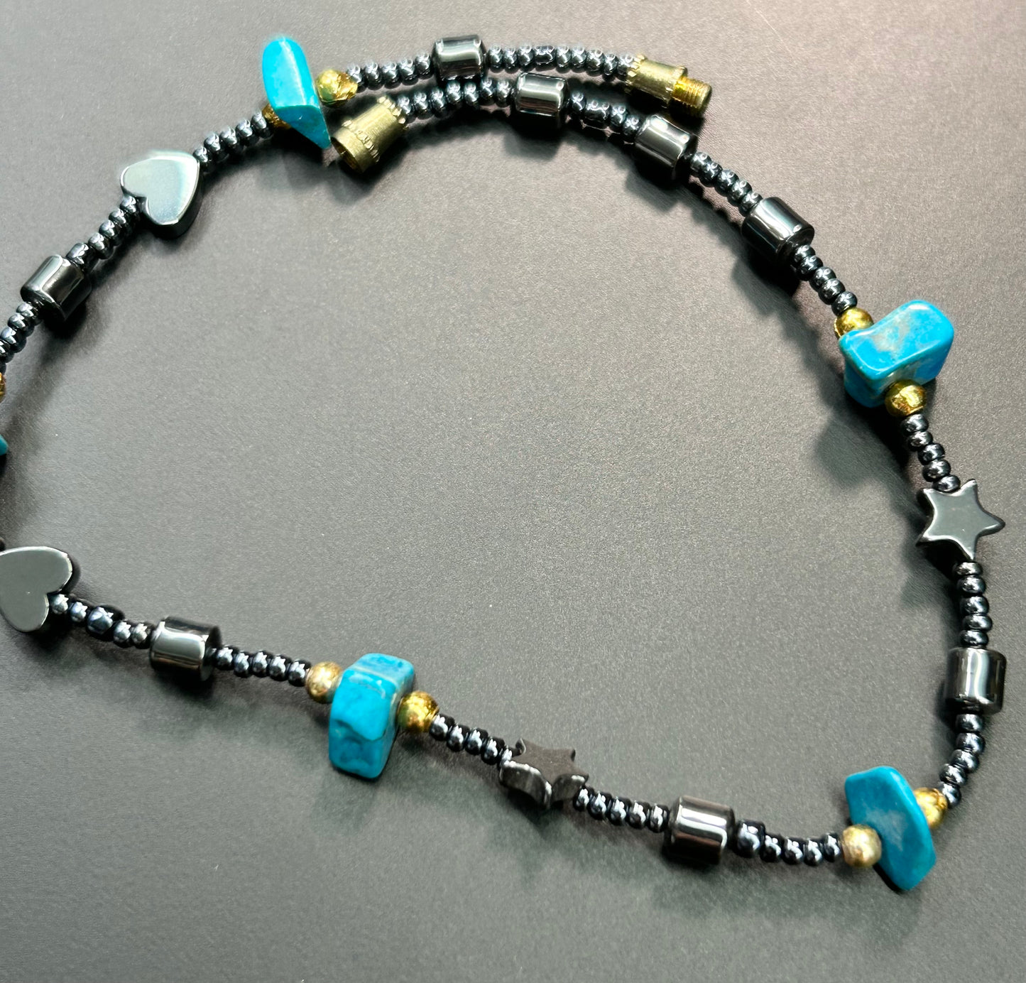 Hematite Heart Bracelet