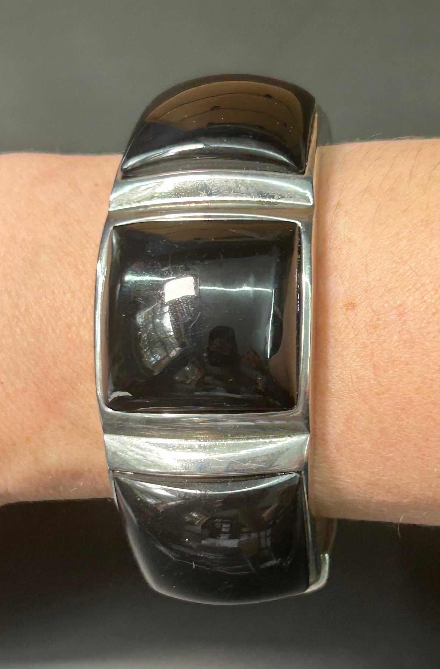 Chunky Black Enamel Bracelet