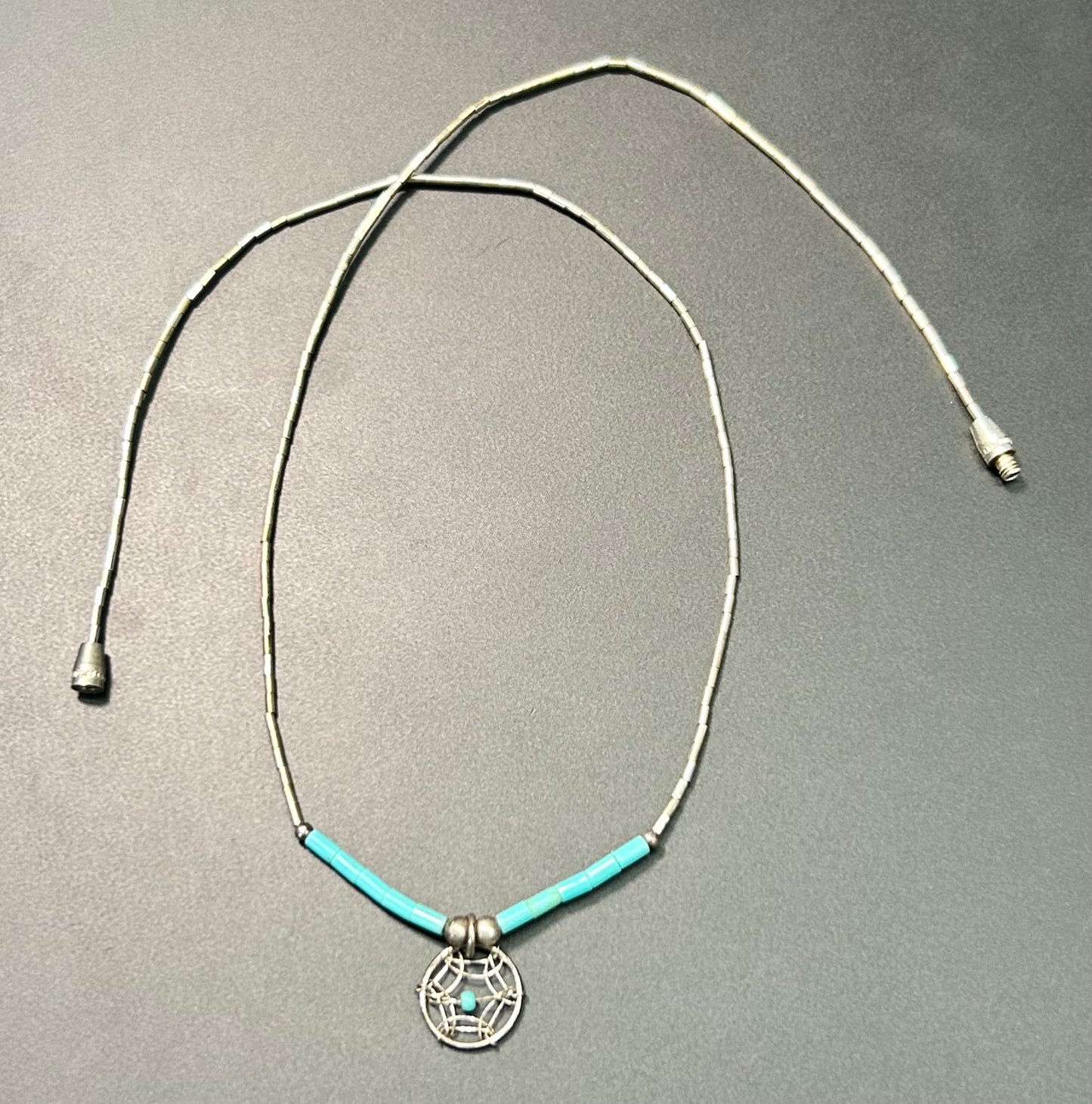 Native American Sterling Liquid Silver Necklace