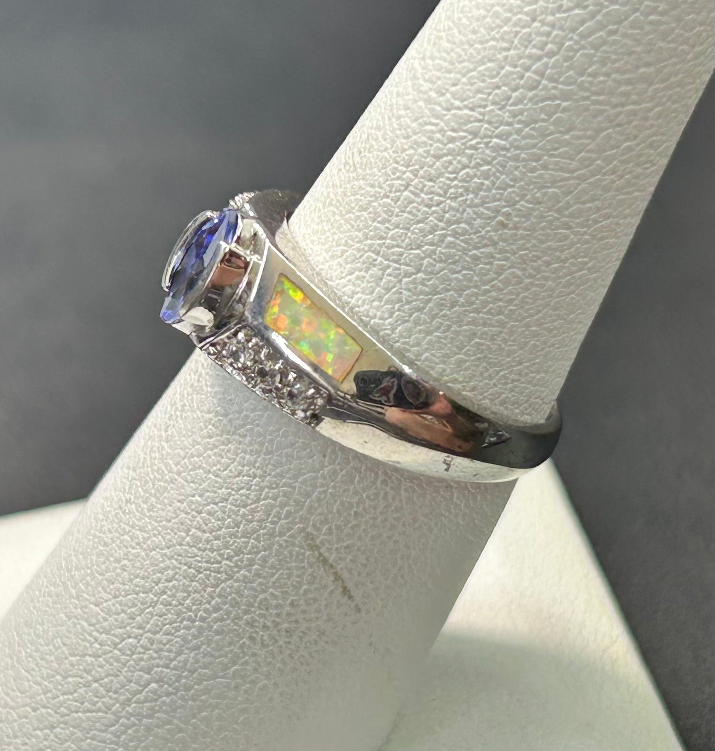 Sterling Silver Faux Opal Ring
