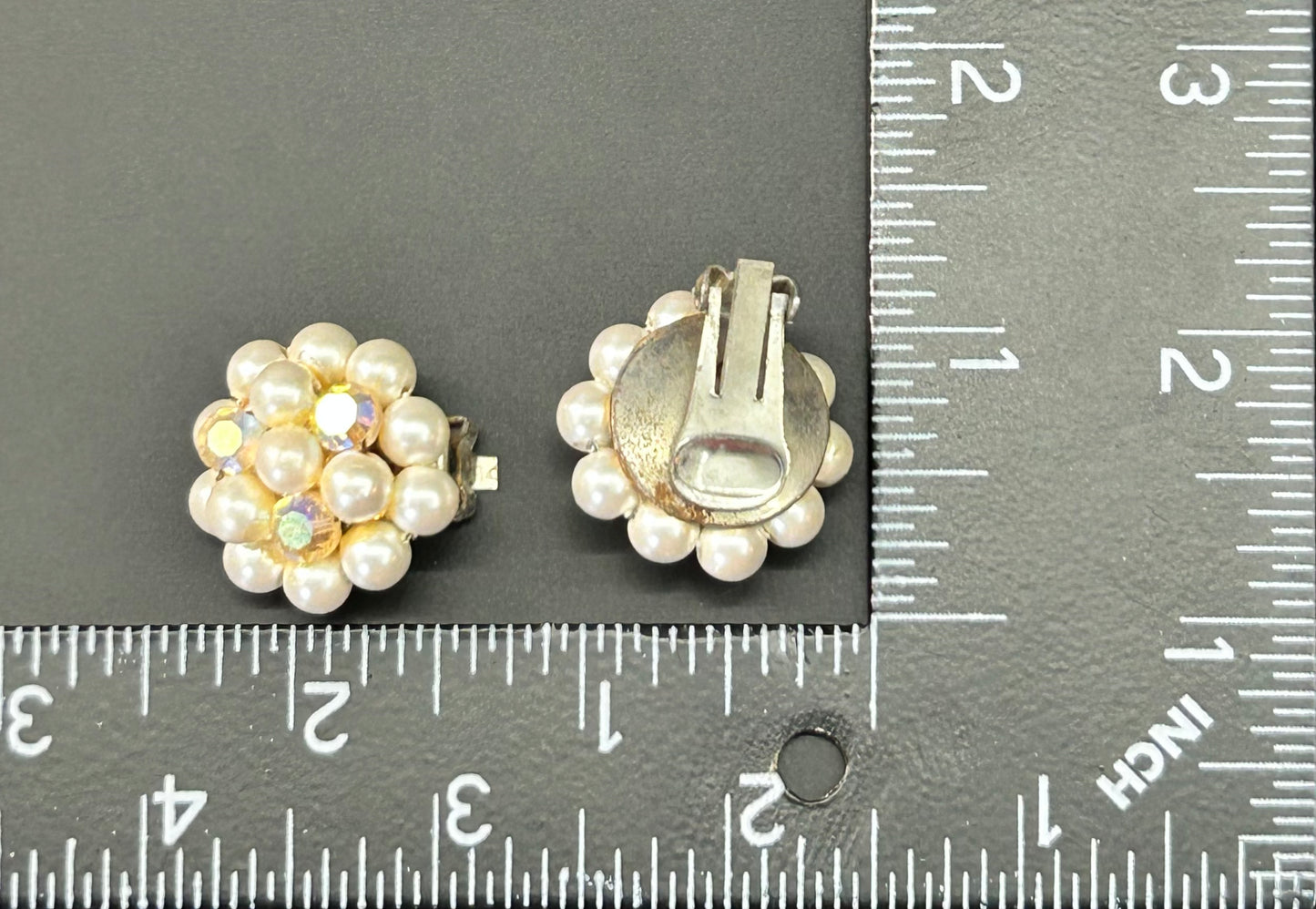 Vintage Cluster Clip Earrings