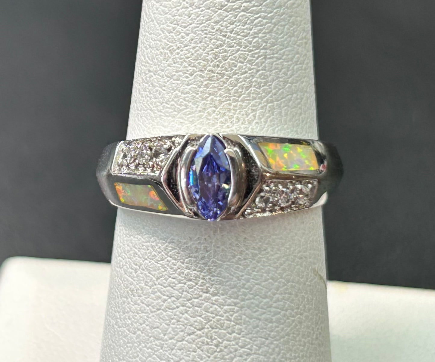 Sterling Silver Faux Opal Ring