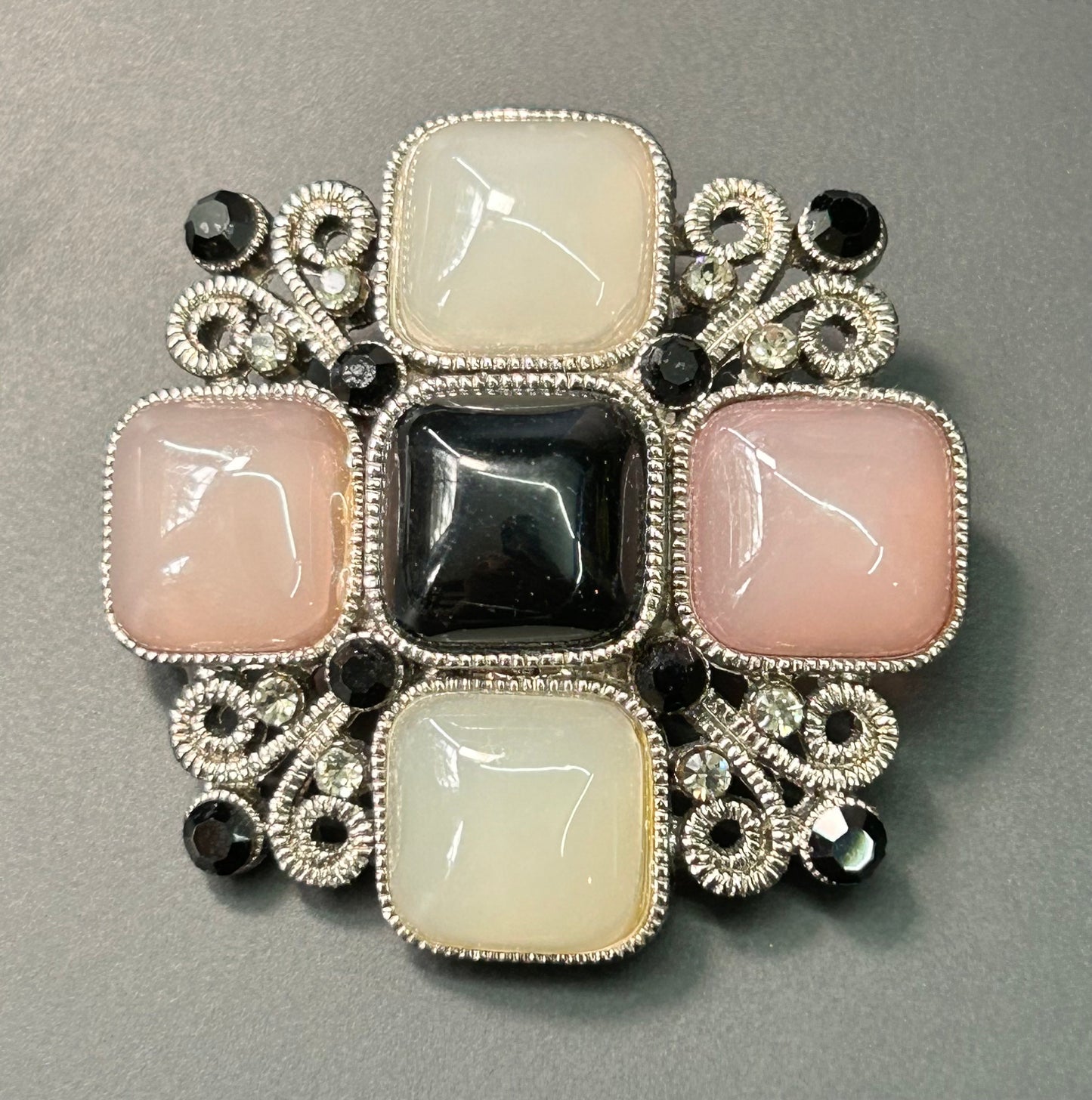 Resin & Rhinestone Brooch