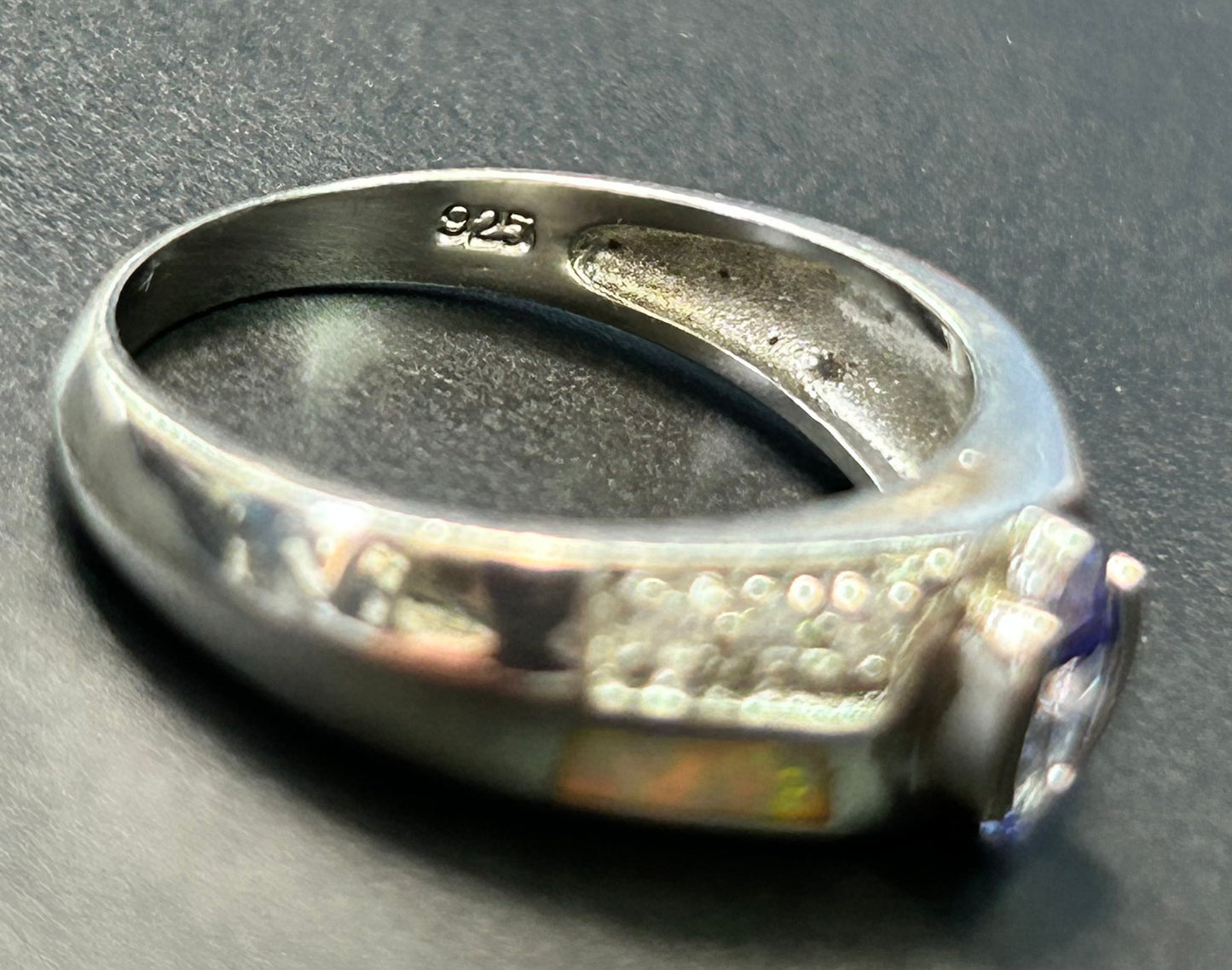 Sterling Silver Faux Opal Ring