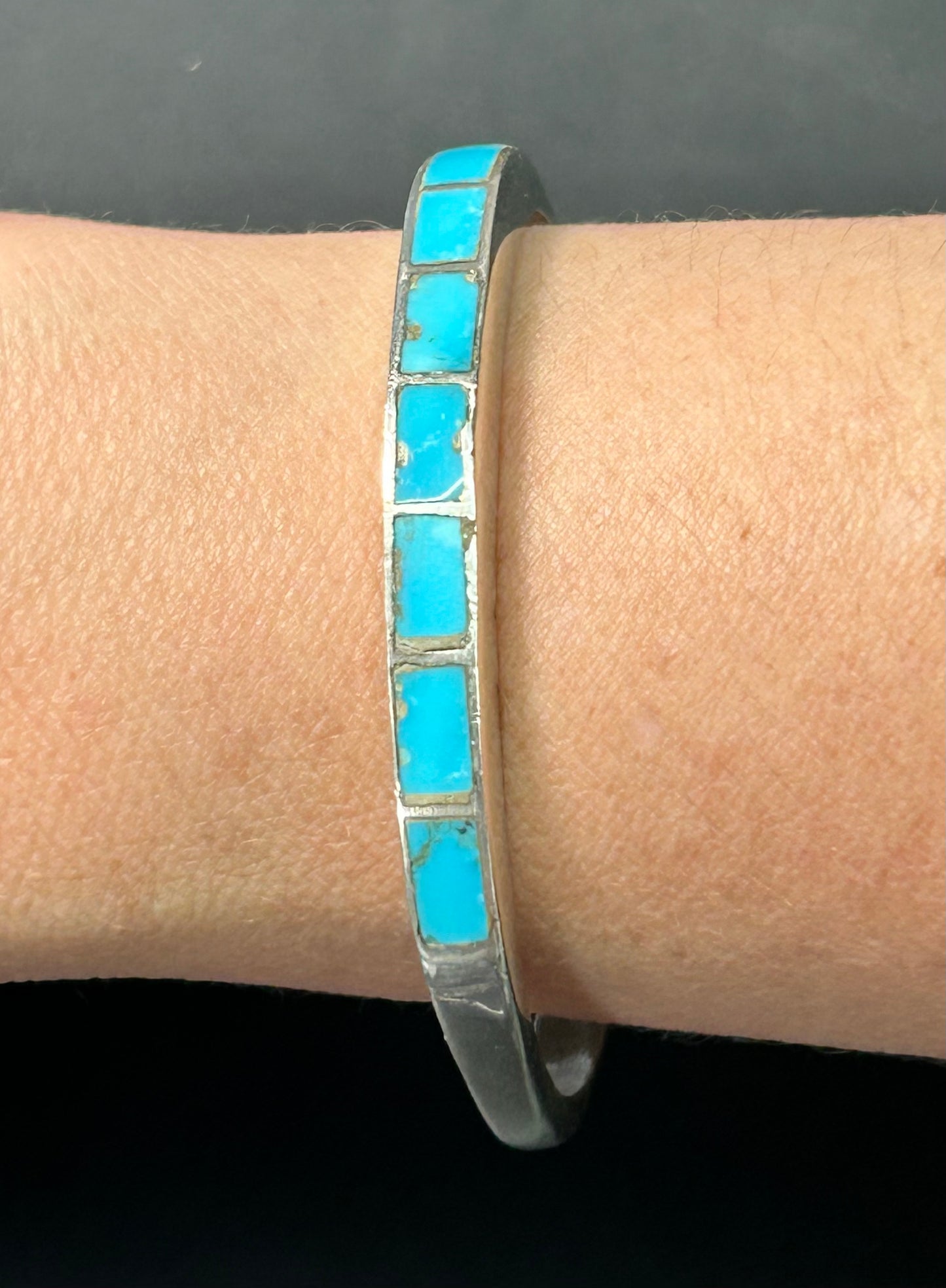 Native American Sterling Silver Turquoise Bracelet