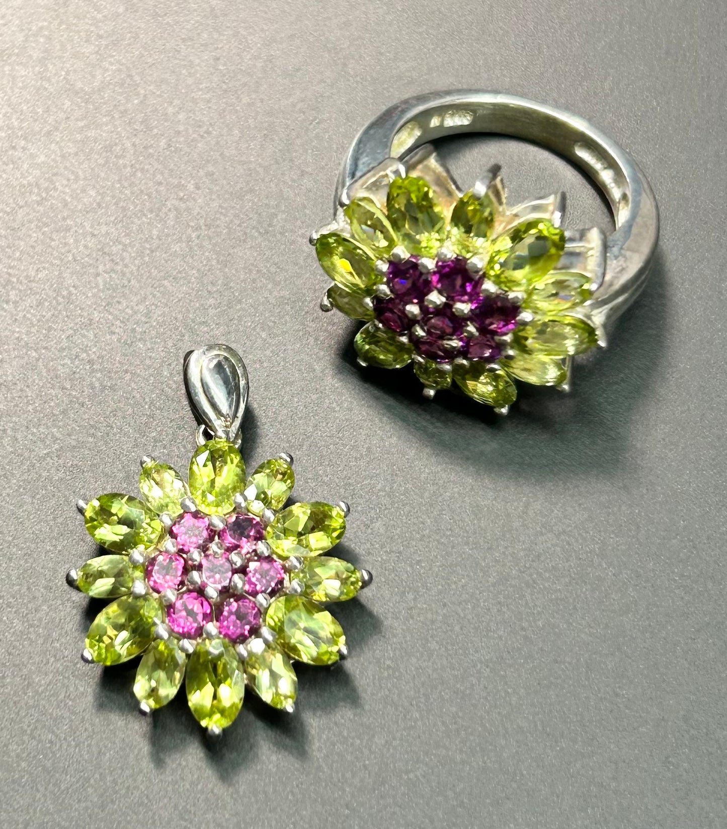 Sterling Silver CZ Ring & Pendant Set