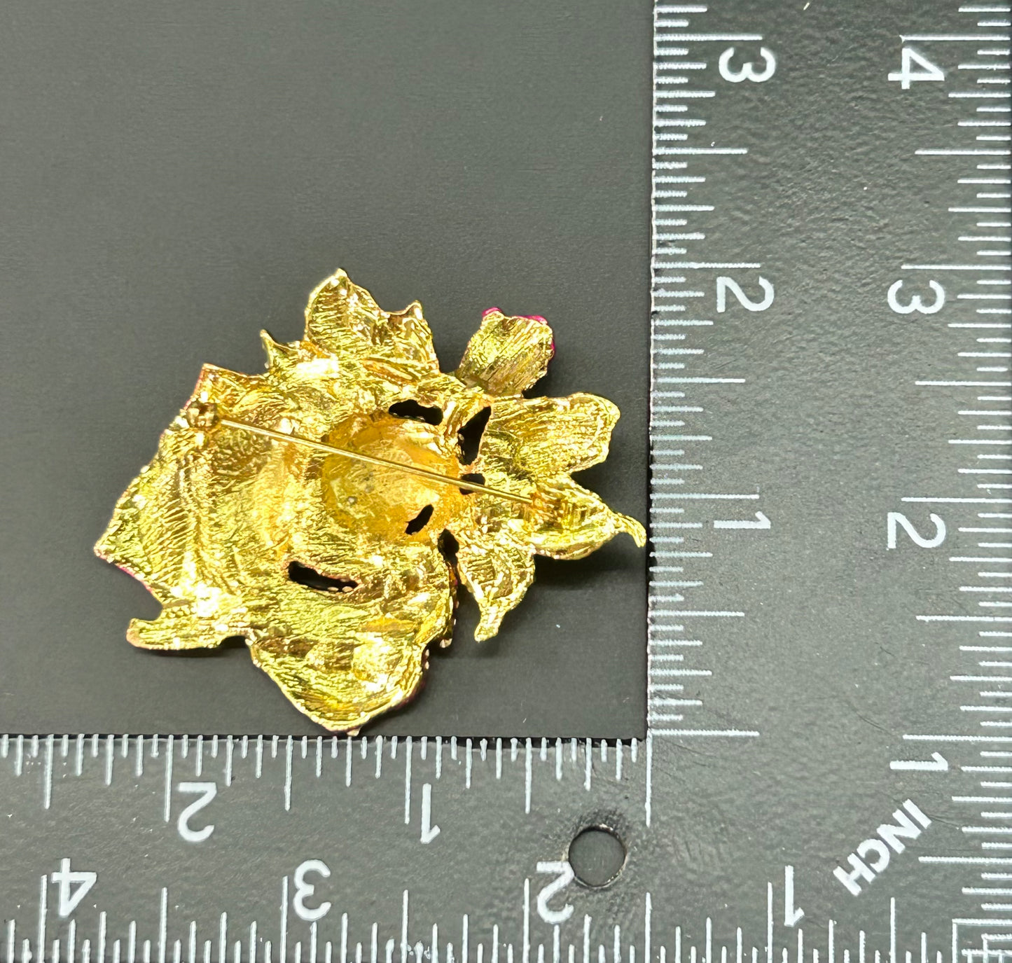 Rhinestone Rose Brooch