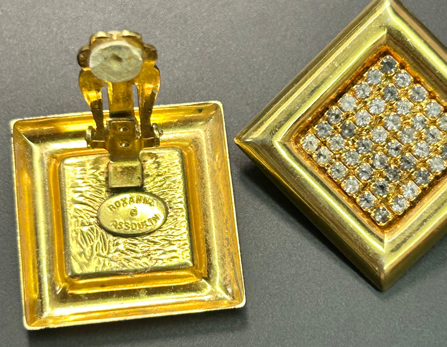 Roxanne Assoulin Rhinestone Clip Earrings
