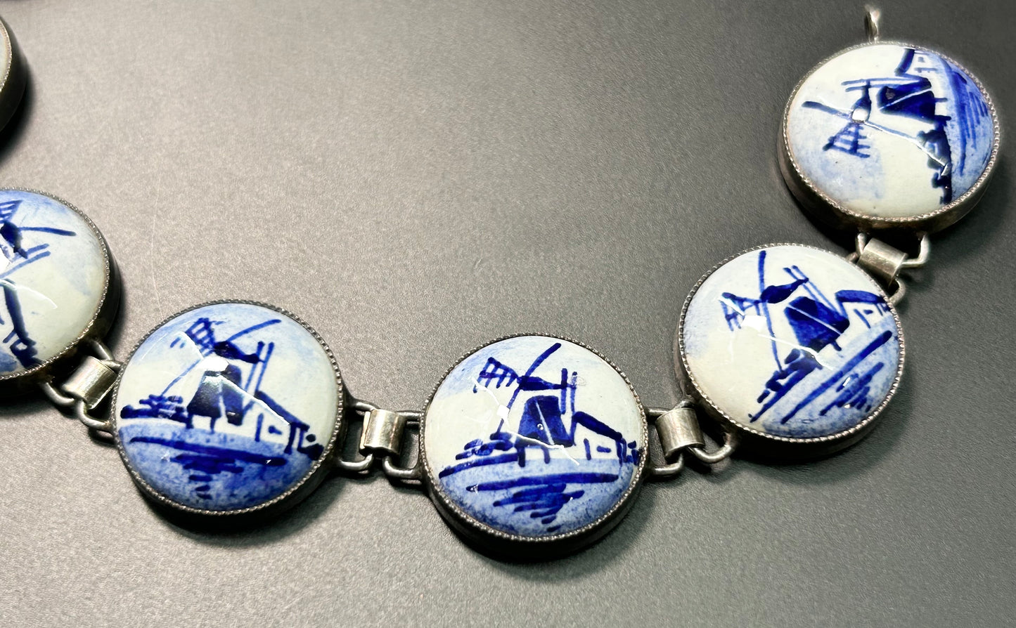 Delft Sterling Silver Windmill Bracelet