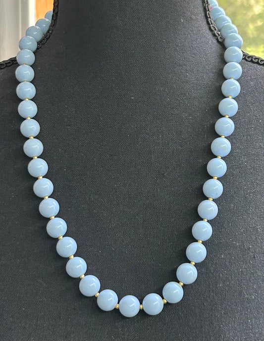 Blue Acrylic Bead Necklace