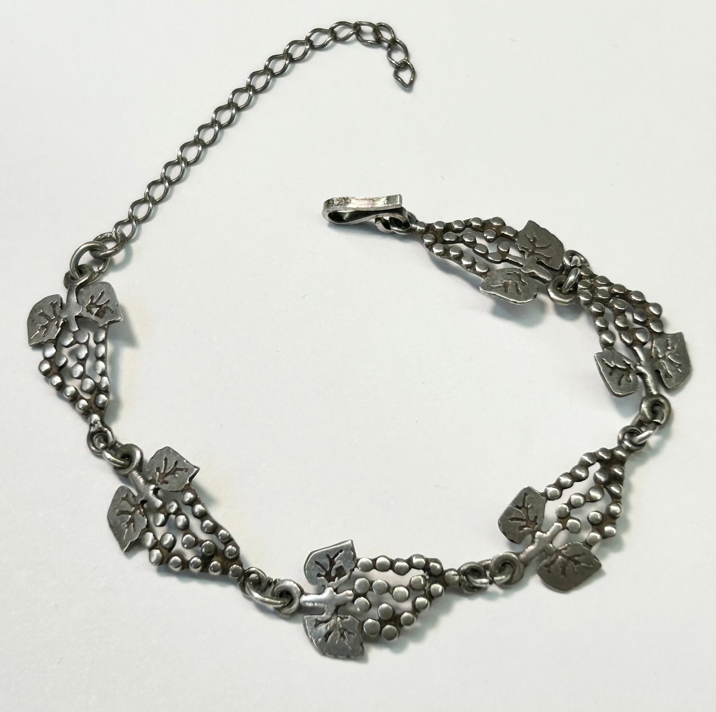 Vintage Sterling Silver Grape Link Bracelet